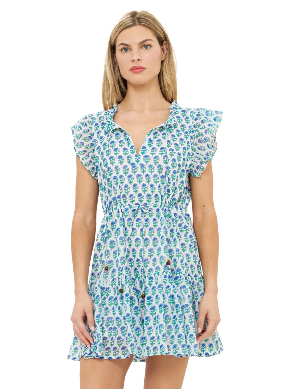 Oliphant Cinched Flirty Mini Dress Boti Blue Size XS